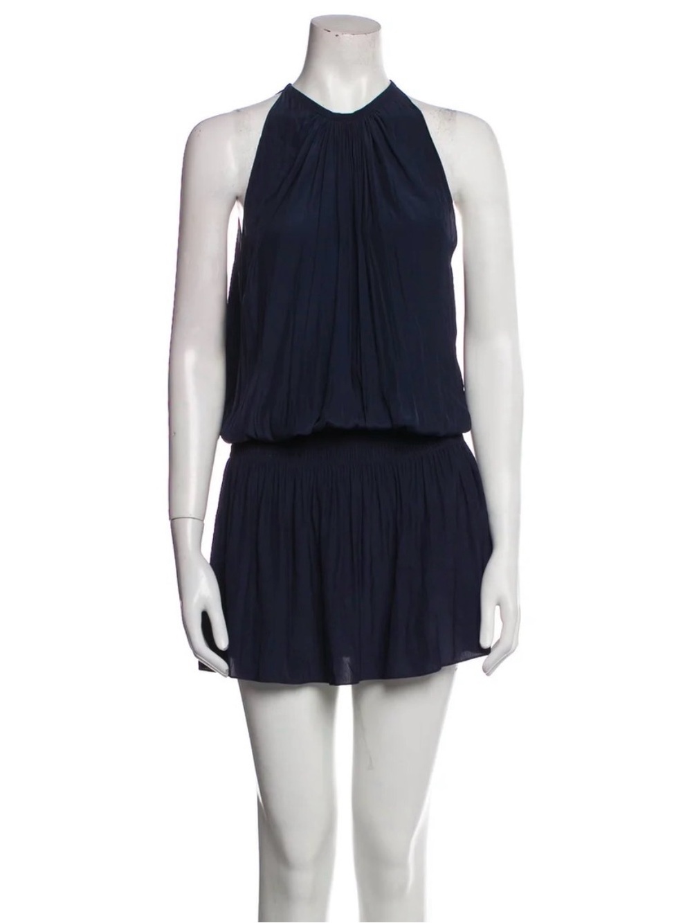 Ramy Brook Halterneck Mini Dress – Navy Blue – Size S
